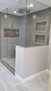Overhead Shower Head With Recessed Lighting On Either Side Like The Pebble Floor Tile Is Too Bathroom Remodel Master Bathrooms Remodel Modern Master Bathroom