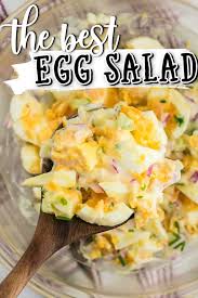 This High Protein Creamy Egg Salad Combines Perfectly Hard Boiled Eggs With Crunchy Bits Of Celery And Re In 2020 Best Egg Salad Recipe Egg Salad Recipe Salad Recipes