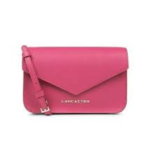 Lancaster Sac Pochette Saffiano Signature En Cuir Sac Pochette Pochette Rose Cuir Rose