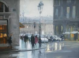 Rainy Day Paris By Modern Contemporary Artist Douglas Gray Urban Painting Urban Landscape Cityscape Painting