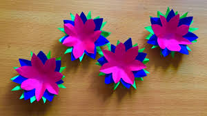 Three Color Paper Flowers Art And Craft Beautiful Paper Crafts For Home Decoration