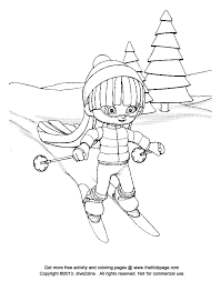 It would be so much fun to color a whole bunch of winter sport coloring pages like this. Skiing Coloring Page Coloring Home