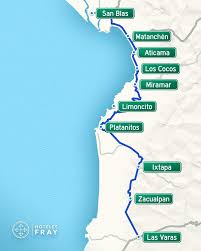Sabías que... 🛣🏖 La "CARRETERA COSTERA" va desde Las Varas hasta San Blas,  y recorre estas playas y pueblitos? 😍🧡 Mapa: Eduardo López