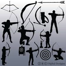 Archery Bow Clipart Black And White 12 Archery Silhouettes Digital Clipart Images Clipart Design Elements Instant Download Black Silhouette Clip A Digital Clip Art Clip Art Silhouette Clip Art