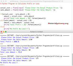 Python Program To Calculate Profit Or Loss