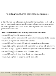 top 8 nursing home cook resume samples