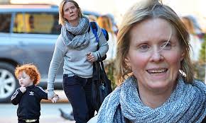 Cynthia Nixon takes her adorable son Max for a walk in New York City