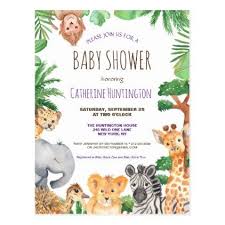 Jungle Safari Animal Baby Shower Books For Baby Postcard Zazzle Com In 2020 Safari Animals Baby Shower Forest Animal Baby Shower Animal Baby Shower