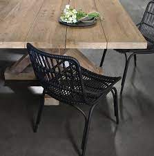 Sydney Wicker Dining Chairs And Alex Reclaimed Teak Dining Table Wicker Dining Chairs Outdoor Dining Set Outdoor Dining Table