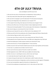 Anyway, have a good holiday. 25 4th Of July Trivia Questions And Answers Learn Amazing Facts