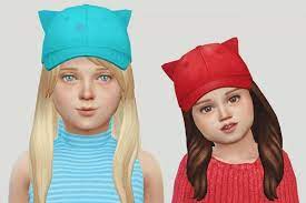 Simiracle Cat Ears Cap Sims 4 Downloads Cat Ears Cap Sims 4 Sims 4 Toddler