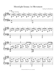Easy note style sheet music letter names of notes embedded in each notehead! Opus 27 No 2 Moonlight Sonata 1st Movement Sheet Music For Piano Solo Musescore Com