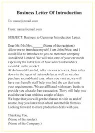 4 Business Sample Letter Of Introduction With Example