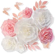 Check spelling or type a new query. Amazon Com 13 Pieces 3d Paper Flowers Pink White With Trees 10 8 6 4 Craft Diy Large Wall Decorations Pom Pom Giant Backdrop Photo Booth Baby Shower Decor Centerpiece Wedding Birthday Party