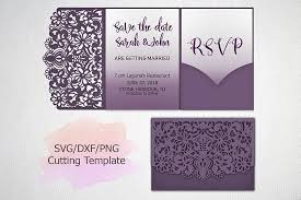 Tri Fold Wedding Invitation Lace Pocket Envelope Trifold Svg Template Laser Tri Fold Wedding Invitations Cricut Wedding Invitations Lace Wedding Invitations