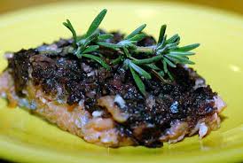 Salmon With Anchovy Olive Tapenade Elana S Pantry Recipe Fish Recipes Olive Tapenade Recipes
