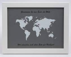 Eine gekaufte gutscheinkarte als geldgeschenk zur hochzeit zu überreichen, wirkt schnell unpersönlich und ist nicht besonders. Geldgeschenk Mit Ihrem Text Auf Der Weltkarte Mit Bilderrahmen Amazon De Handmade Produkte