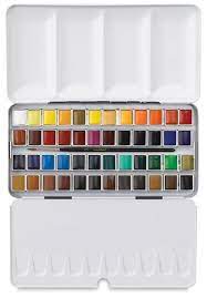 Sennelier French Artists Watercolor Set Metal Case Set Of 48 Colors Half Pans Blick Art Materials Art Materials Sennelier Watercolor Supplies