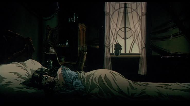 Atmosfera gótica sombria e castelos vampíricos representando o filme Caçador de Vampiros D Sede de Sangue