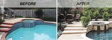 Pool waterfalls have been popular additions to pools large and small for many years. Swimming Pool Renovations Before And After Intheswim Pool Blog