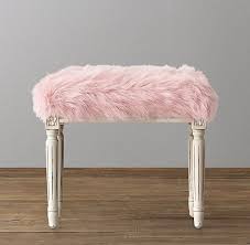 Antoinette Kashmir Faux Fur Stool Kids Seating Round Back Dining Chairs Scandinavian Dining Chairs