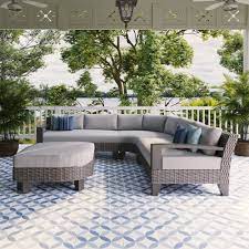 More images for martha stewart living patio furniture » Martha Stewart Wicker Rattan 4 Person Seating Group With Cushions Wayfair