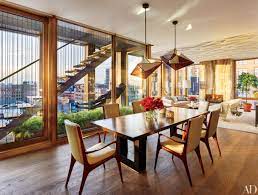 Dining room ideas, large table, upholstered bench. Dining Room Decor In New York City Architectural Digest