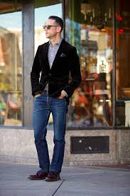 Black Blazer Outfit Men The Velvet Blazer Around Town He Spoke Style Velvet Blazer Mens Black Blazer Men Blazer Outfits