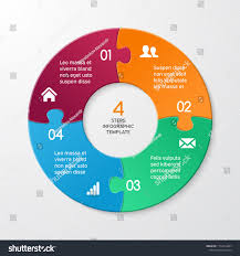 circle arrows puzzle infographic template for cycle diagram