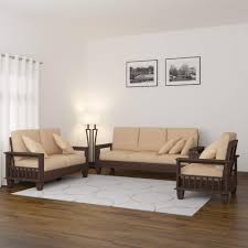 Choose from a wide range of wooden sofa sets like upholstered sofa, loungers online at great discounts from stylespa furniture. Mamta Decoration Solid Sheesham Wood Wooden Sofa Set Furniture For Living Room And Office 3 2 1 Walnut Brown Buy Online In Belarus At Belarus Desertcart Com Productid 90384402