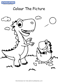 She is grinning while guarding her three spotted eggs that will one day hatch into three. Dinosaur Hatching Egg Dinosaur Coloring Pages Worksheets For Kindergarten First Preschool Second Grade Art And Craft Worksheets Schoolmykids Com