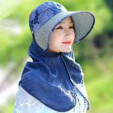 Summer Flower Sun Protection Hat With Neck Cover For Women Uv Sun Visor Hats Sun Visor Hat Sun Protection Hat Women