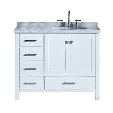 You will need to install 48 inch double sink bathroom vanity in case you have small bathrooms. Ariel A043srcwrvowht Cambridge 43 Inch Right Offset Single Rectangle Sink Vanity Ariel A043srcwrvoesp Cambridge 43