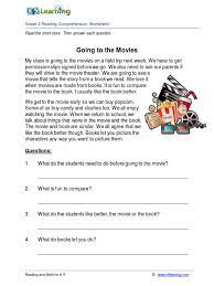 Browse by type of worksheet. 2nd Grade 2 Reading Comprehension Worksheet Going Movies Pdf