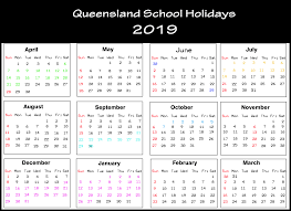 Qld School Holidays Calendar 2019 Holiday Dates 2019