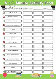 A 5 Minute Activity Food English Activities Teaching English Teaching