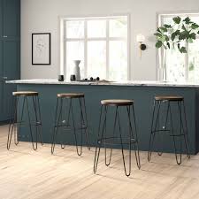 Mix A Dash Of Mid Century Modern Minimalism Into Your Entertainment Ensemble With This Set Of Four 30 Bar Stools S Bar Stools Counter Stools Metal Bar Stools