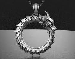 An image of an ouroboros was found in tutankhamun's tomb , and it came to be. Dragon Eating Tail Etsy