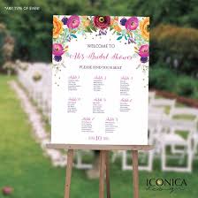 Seating Chart Board Floral Bridal Shower Guest List Chart Etsy Seating Chart Wedding Floral Bridal Shower Bridal Shower Guest