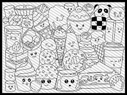 Sweets set cartoon coloring book. Amazon Com Large Kawaii Sweets Coloring Page Candy Food Jumbo Coloring Book For Kids And Adults Handmade