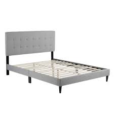 Maybe you would like to learn more about one of these? Rest Haven Upholstered Platform Bed Frame With Square Tufted Headboard Queen Gray Walmart Com Walmart Com