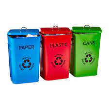 Guidelines for recycling symbols on collection bins someday recycling materials will be a normal part of our everyday routine and attitude. Set Of 3 Recycling Bins Store