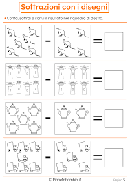 Addizioni E Sottrazioni Con Disegni Per Bambini Addizione E Sottrazione Matematica Matematica Per Bambini