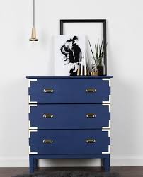 Ikea Hack Ink Blue And Gold Decadent Drawers Heart Home Flat Pack Furniture Ikea Paint Chalk Paint Furniture