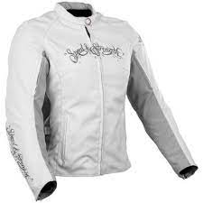 Speed And Strength To The Nines Textile Ladies Biker Jacket White Grey Womens Biker Jacket Jackets Lady Biker