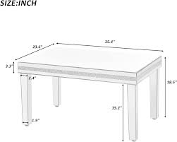 Lostcat 35 Inch Glass Mirrored Coffee Table, Modern Cocktail Table with  Crystal Design and Adjustable Height Legs, Coffee Tables for Living Room,  Bedroom and Small Apartment, Silver : Amazon.ca: Home