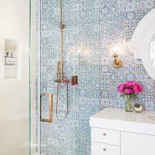 Atenea blue and white floor tiles. Fez Blue Vintage Moroccan Victorian Encaustic Effect Pattern Tiles Design Ideas