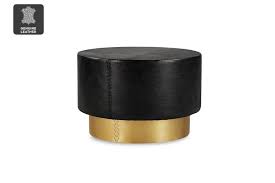 We love the shape with higher edges on the sides. Matt Blatt United Strangers Drum Coffee Table Easy Rider Black Leather Kogan Com