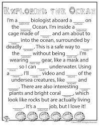 Exploring The Ocean Mad Lib Parts Of Speech Creative Activities For Kids Activities For Kids Elementary Activities