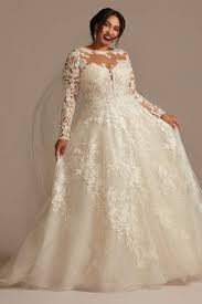 Graceful long sleeve off the shoulder applique floor length ball gown wedding dresses. Bridal Gowns Ball Gown Wedding Dresses David S Bridal
